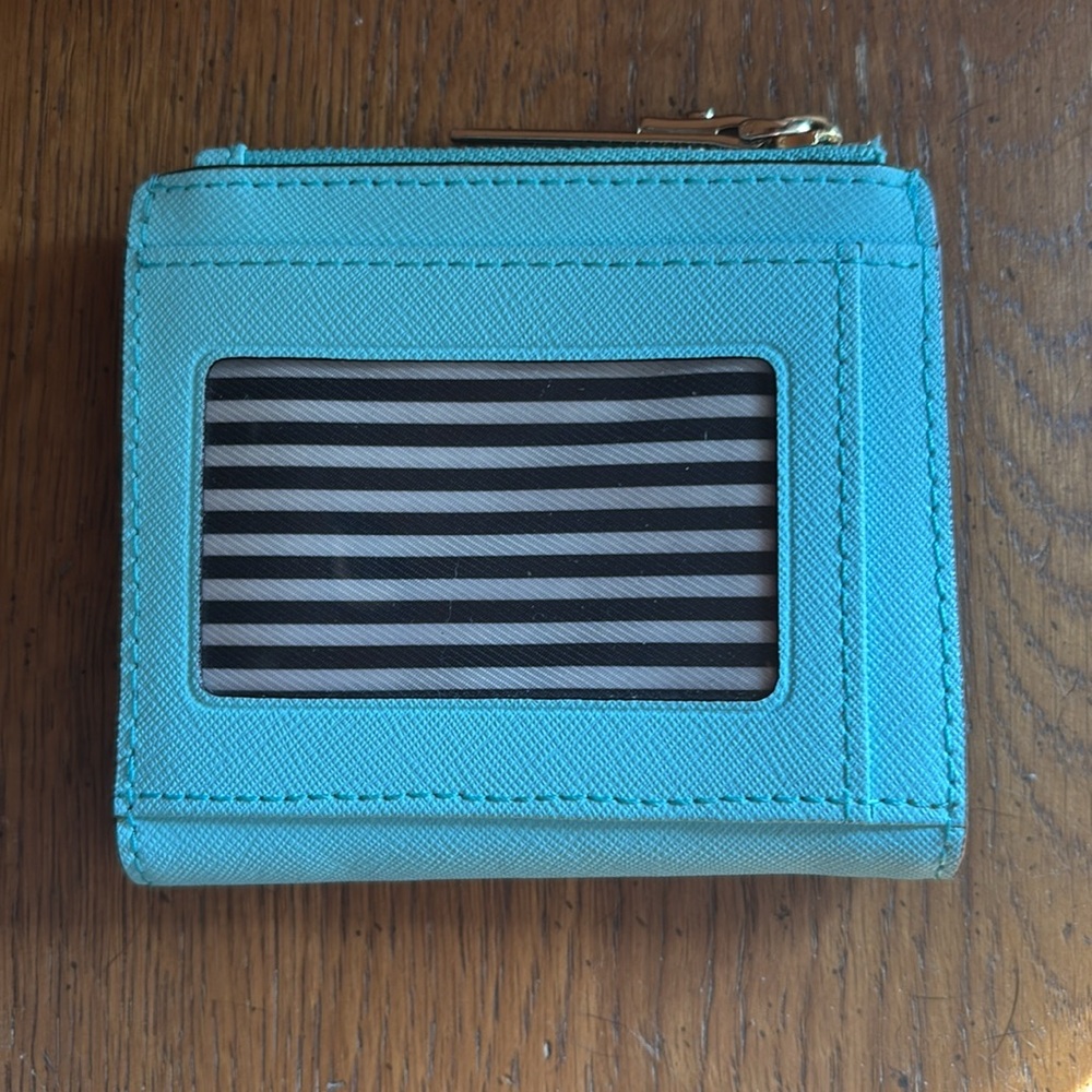 Kate Spade Blue Leather Wallet with Gold Accents - Picture 3 of 7